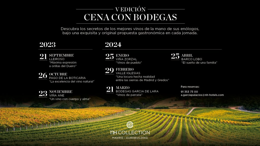 NH Collection Madrid Eurobuilding - Cartel de Cenas con Bodegas